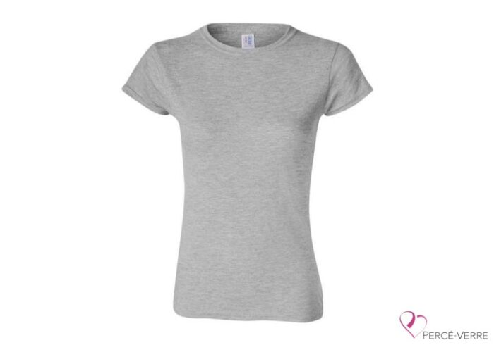 T-Shirt femme gris cendré pâle devant