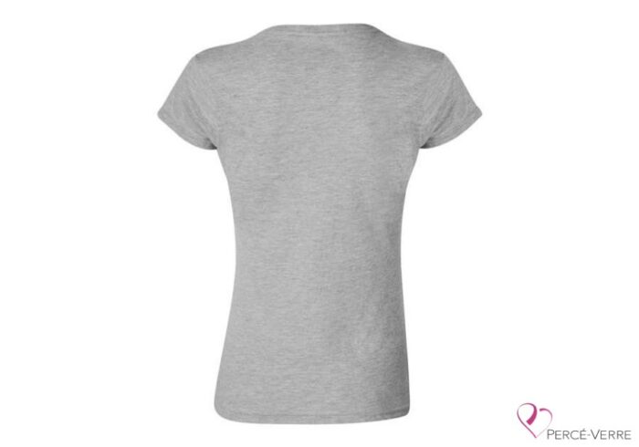 T-Shirt femme gris cendré pâle dos
