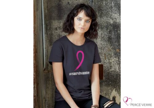 T-shirt femme survivante ruban rose